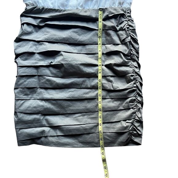 Venus dress grey white button shirt top ruched bottom short sleeve size 8 - Picture 10 of 15